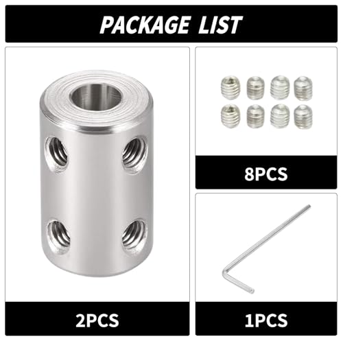 2PCS 6mm to 6.35mm Bore Rigid Coupling, L22 x D14 Set Screw Shaft Coupler Motor Connector Stainless Steel for 3D Printers, Motor Accessories, RC Boat Car Airplane - size: SRC-14x22-6x6.35