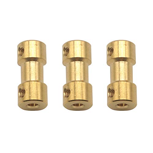 6Pack Vgoohobby Brass Motor Shaft Coupling Coupler Connector Sleeve Joint Adapter for RC DIY Airplane Boat Robot (3mm to 6mm) - size: 3mm to 6mm