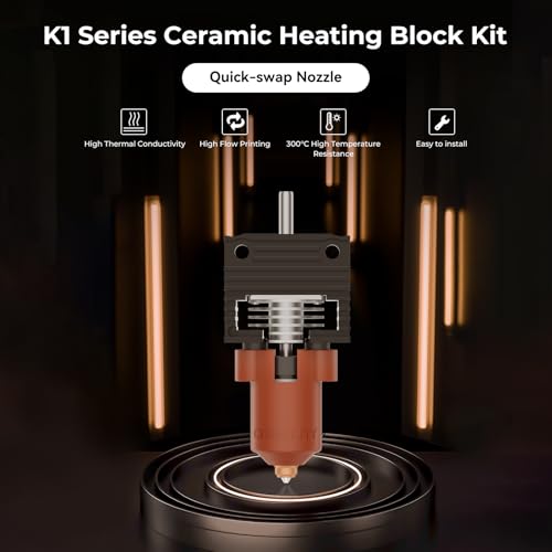 Creality 2025 K1 SE/K1C/K1/K1 Max Ceramic Heating Block Kit(New Version), High Flow Printing, Easy to Install, Supports 300°C High Temperature - style: For 2025 K1 Series