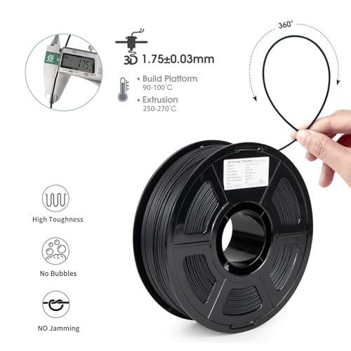 iSANMATE ASA-GF 3D Printer Filament, 10% Glass Fiber Reinforced, Superior Weather & UV Resistance, High Strength & Thermal Stability for Outdoor & High-Impact Applications (1kg, Black) - color: Black Gf