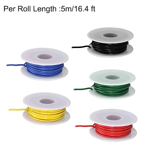 MECCANIXITY 18AWG Wire 18 Gauge Electrical Wire PVC 1007 Stranded Wire Hook Up Wire Tinned Copper Wire 25m(82ft) 5 Colors for DIY Wiring Applications - size: 18AWG,82ft