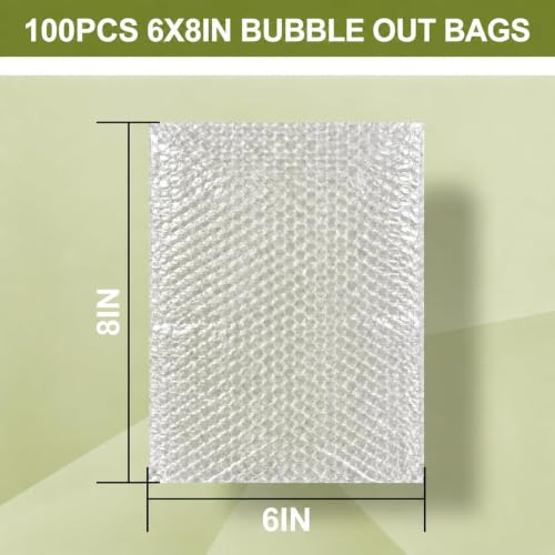 100PCS 6x8"Bubble Pouches,Shockproof Cushioning Protection - size: 100PCS-6x8Inches