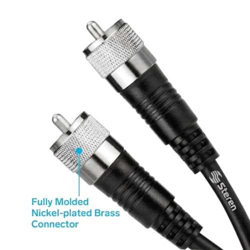 STEREN RG8X Coaxial Cable 12 ft, CB Coax Cable with PL259 UHF Connectors, Male to Male Low Loss 50 Ohm for HAM Radio, LMR400, Antenna Analyzer - size: 12 feet