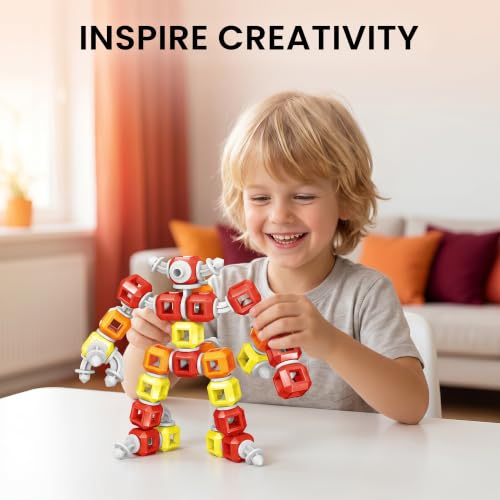 Creative 3-in-1 Robot STEM Toys for 4 5 6 7 8+ Year Old Kids Birthday Gifts - color: Orange