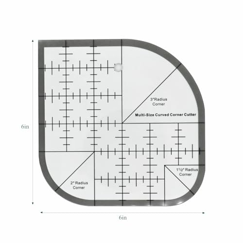Quilting Ruler,Quilting Templates,Sewing Quilt Rulers,Acrylic Curved Corner Cutter,Precision Fabric Cutting Patchwork Tool for Quilting Sewing Craft DIY Projects,Black 6"x6" - color: Black