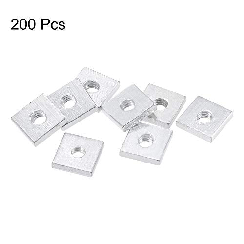 uxcell Square Nuts, M4x10mmx2mm Zinc-Plated Metric Coarse Thread Assortment Kit, 200 Pcs - size: M4x10mmx2mm
