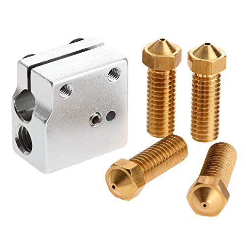 dophee Volcano Nozzle 3D Printer Extruder Print Head and Heater Block Kit