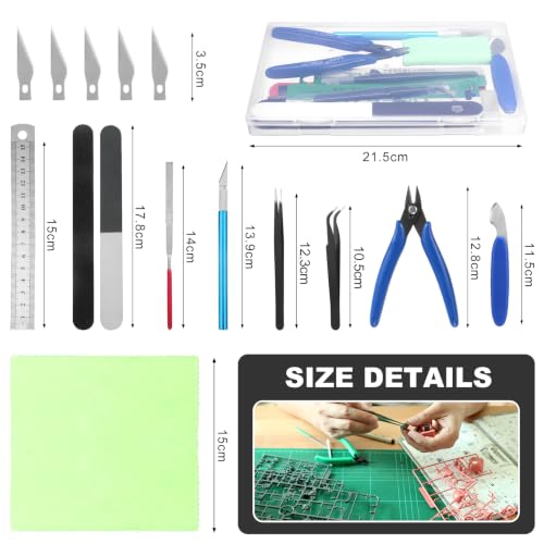 Fippy 11PCS Model Kit Tools, Hobby Model Building Tools, Model Making Tools Kit for Car Model Assembling, Building and Repairing - style: Set A