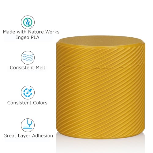 Inland PLA Basics Filament 1.75mm, 1kg Spool – Dimensional Accuracy ±0.02mm, Neatly Wound, Fits Most FDM 3D Printers (Gold, 1 Pack) - color: 1kg Gold