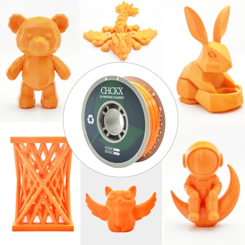 PETG 3D Printer Filament 1.75mm, +/-0.02mm Tolerance, 1kg Spool(2.2lbs), for Most 3D Printers,Orange - color: Orange, size: PETG