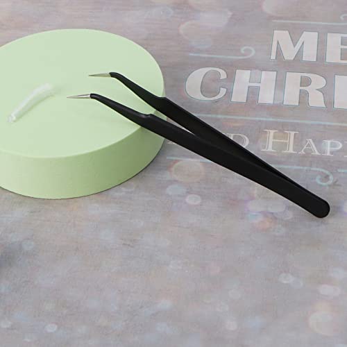 1pcs Fine Point Tweezers Splinter Tweezer Professional Precision Pointed Tweezer Sharp Precision Needle Nose Tip Anti-Static Stainless Steel Curved Tweezers