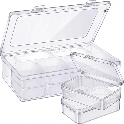 13 Pack Small Plastic Bead Organizers with Clear Case, 3.3 x 2.2 x 1 Inch - size: 3.3 x 2.2 x 1 Inch