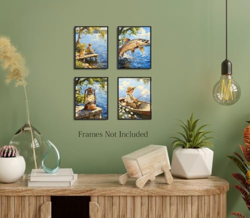ZOIYINO Kids Nursery Hunting Art Prints,Fishing Nursery Decor - color: Kids Nursery Hunting Art Prints