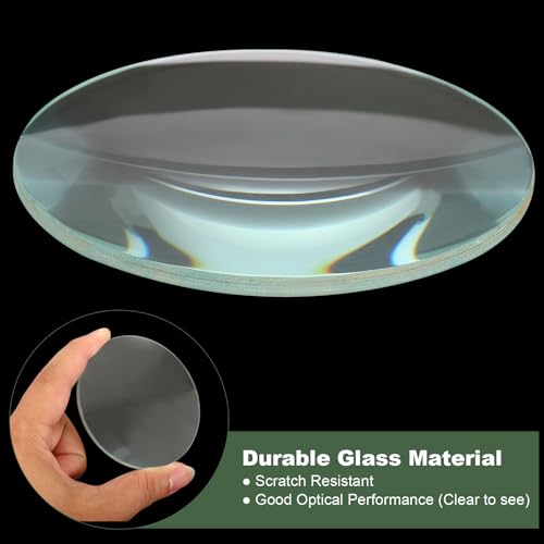 YOKIVE Double Convex Lens, Clear Glass Optical Lenses | Make Telescope, Great for Photography, Optical Instruments Use (Clear, 200mm Focal Length)