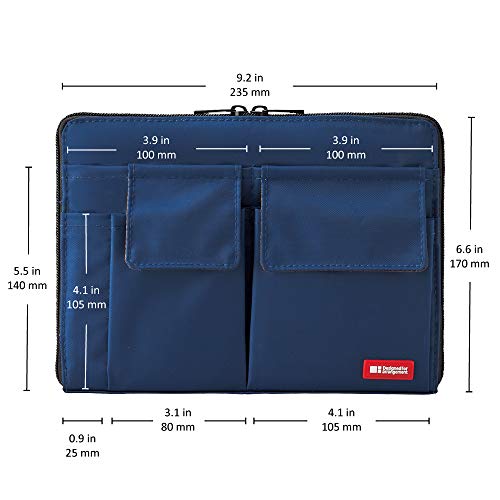 LIHITLAB Bag Laptop Sleeve with Storage Pockets (Bag-in-Bag), 7.1 x 9.8 Inches, Orange (A7553-4) - color: Orange, size: 7.1 in x 9.8 in