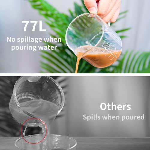 77L High Borosilicate Glass Measuring Cup, Liquid Measuring Cup (0.3L) - color: White measuring scale, size: 300 ML (1 1/4 Cup)