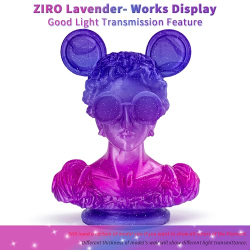ZIRO Fast Color Change Twinkling PLA, 1.75mm 3D Printing Filament, Lavender - color: Lavender
