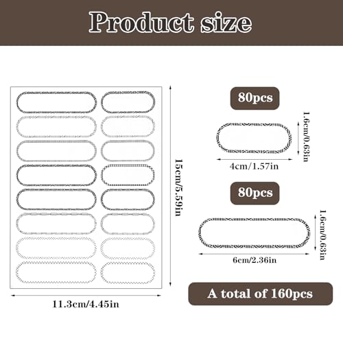 Ymapinc Waterproof Name Stickers to Write on, 160Pcs Waterproof Labels for Bottles Reusable Easy Peel Off Water Proof Labels Self Laminating Name Sticker