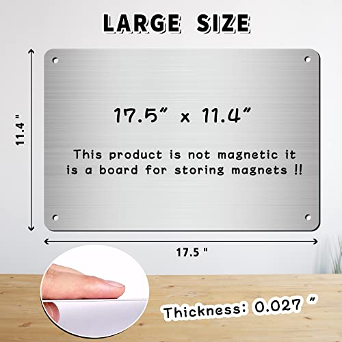 Magnetic Board 17.5" x 11.4" Magnet Bulletin Board is Suitable for displaying Notes, Photos,Magnetic Letters, Suitable for Walls, refrigerators, cabinets, etc (Silver) - color: Silver, size: 11.4" x 17.5"