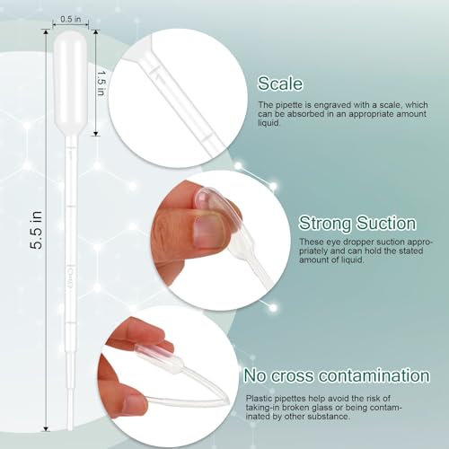 moveland 25Pcs 1ML Pipettes Dropper for Lab Science, Essential Oil, DIY Art - size: 1 ML