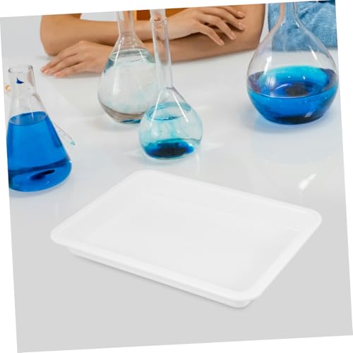 Plastic Lab Tray, 9.67x7.27in, Acid Resistant & Leak-Proof, White - color: White, size: 24.60X18.50X2.70CM