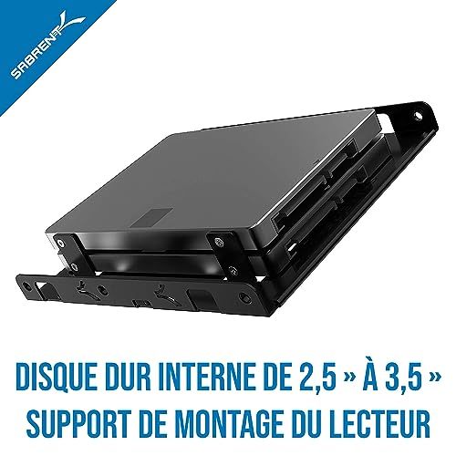 SABRENT 3.5in Bay to 2X 2.5in SSD/HDD Adapter Kit (BK-HDCC) - size: 3.5" to x2 2.5" Mounting Kit with Cables (1 Count)
