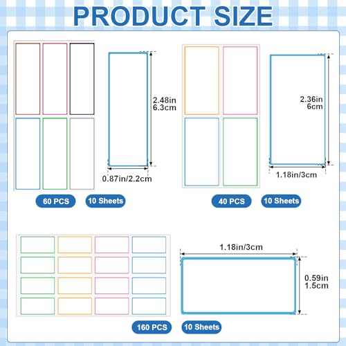 260 Pcs Dry Erase Labels, Dry Erase Stickers, Waterproof Sticker Labels, Removable Labels Easy Peel Off, Reusable Sticky Notes for Food Containers, Office (Clear, Small, Medium, Large) - color: Clear