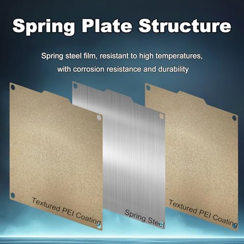 120x120mm Gold PEI Build Plate for Voron 0.1 0.2 V0.1 V0.2, Double Sided Textured PEI Flexible Spring Steel Platform Heated Printing Bed for Voron 0.1 0.2 V0.1 V0.2 3D Printer - size: 120x120mm