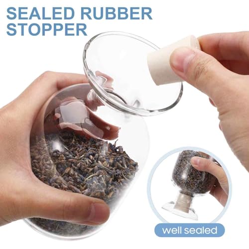 Beavorty Glass Match Cloche Jar: Fireplace Match Cloche Bottle Fancy Matches Striker Holder Jar Christmas Match Holder with Stopper for Candles Bathroom Lab Matches 250ml (Pack of 2) - size: 13X7X7CM (Pack of 2)