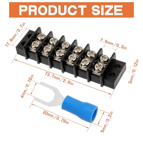 4PCS 6 Circuits Dual Row Screw Terminals Strip with 48PCS Connector - style: 6 Circuits