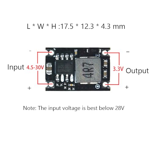 3.3V Regulator 5pcs Mini Reducer DC 5-30V 5V 12V 24V Buck to 3.3V Buck Converter Board 1.8A Output Mini360 Small Size Power Module(Black 3.3V) - style: 5PCS-3.3V-Black
