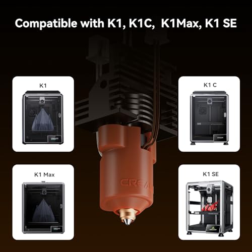 Creality 2026 Official K1/K1 Max/K1C/K1 SE Upgrade Ceramic Heating Block Hotend Kit, Unicorn Quick Swap Nozzle Kit, All-Metal Integrated Design Kit for K1 Series 3D Printers (Terminal with Buckle) - style: For K1/K1 Max/K1C/K1 SE