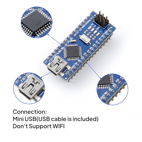 ELEGOO 3PCS Nano Boards and 120pcs Dupont Wires Bundle, for Breadboard Circuits, Prototyping, STEM Labs and Electronics Practice