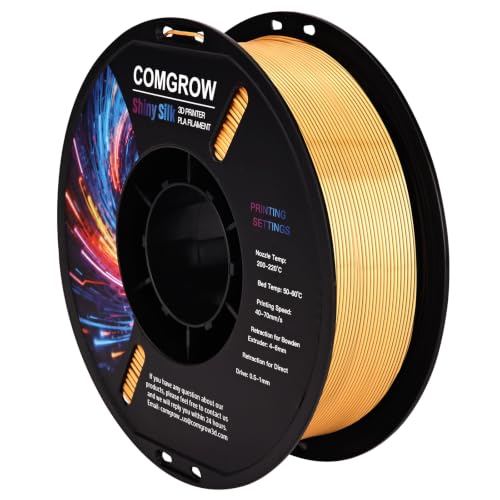 Comgrow Silk PLA 3D Printer Filament, Dual Color 2 in 1 Golden and Blue, 3D Printing PLA Filament 1.75mm, Dimensional Accuracy +/- 0.02 mm, 1KG Spool, Coextrusion Shiny Silk 3D Filament - color: Golden & Blue