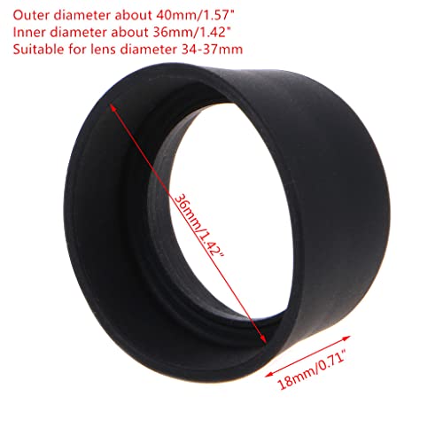 2 Pieces Soft Rubber Eyepiece Eye Shield 35-37mm Eye Guards Cups Eyepiece Covers Suitable for Binocular Microscope Black Rubber Black Rubber