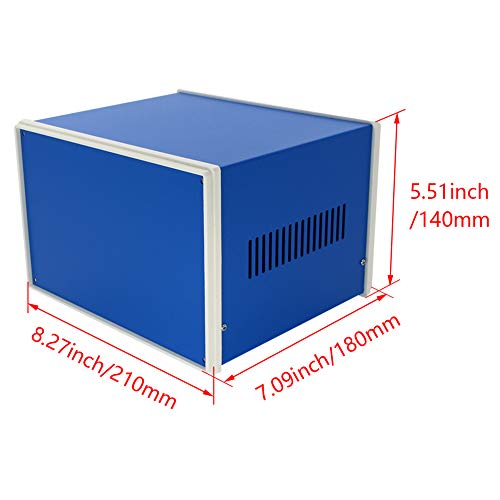Fielect 8.27" x 7.09" x 5.51" Dustproof Electronic Junction Box Metal Enclosure Project Box for Electronic Projects Blue - size: 8.27" x 7.09" x 5.51"