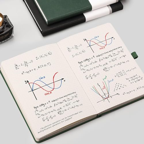 AHGXG Graph Paper Notebook, 384 Pages, 120GSM, A5 (5.7'' × 8.3'') - color: Blackgreen, size: A5