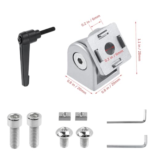 4 Sets 2020 Series Extrusion Profile 180ー Adjustable Flexible Pivot - color: Silver