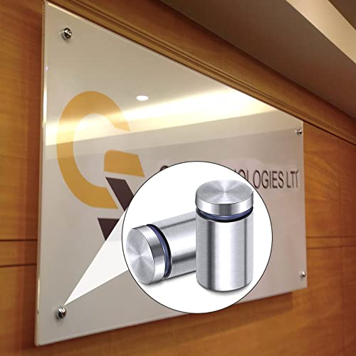 DAJAVE 50 Pack 1/2x 3/4 Inch Standoff Screws, Stainless Steel Sign Standoffs, Stand Off Wall Sign Mounting Hardware for Hanging Acrylic Frame, Glass Mounting, Office Signs, Includes Screws & Anchors
