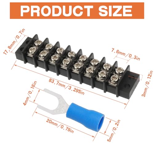 4PCS 8 Circuits Dual Row Screw Terminals Strip with 64PCS Connector - style: 8 Circuits