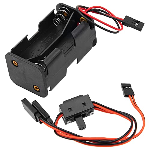 ShareGoo 4 Cell AA Battery Container Holder Case Box & JR Style 3 Way 4 Way On/Off Switches Receiver Compatible with Traxxas HSP Redcat Axial Tamiya 1/8 1/10 1/16 RC Car,5Pack