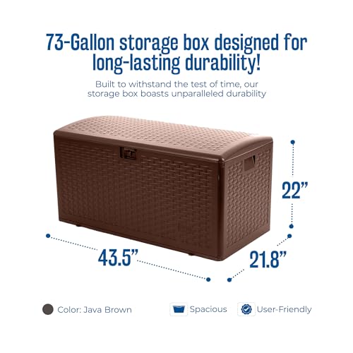 Plastic Development Group Outdoor Deck Box, Standard Close, Java, 73 Gal - color: Java Brown, size: 73 Gallon, Standard Closure