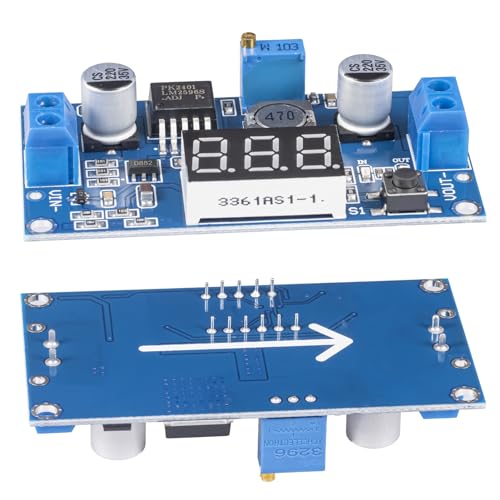 LM2596 LM2596S DC-DC Buck Converter Voltage Regulator Adjustable 4.0-40V to 1.25-37V 2A Power Supply Module with LED Voltmeter Display (Pack of 2) - style: 2PCS
