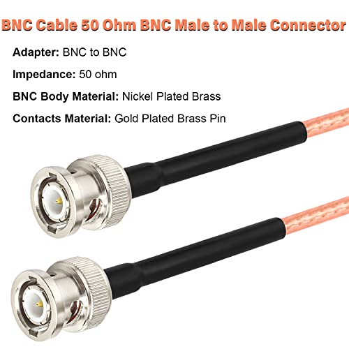 XRDS -RF BNC Cables 15FT, 50 Ohm BNC Male Cable RG316 Antenna Cable for Antenna Scanners Handheld Ham Radios etc. - size: 15 FT