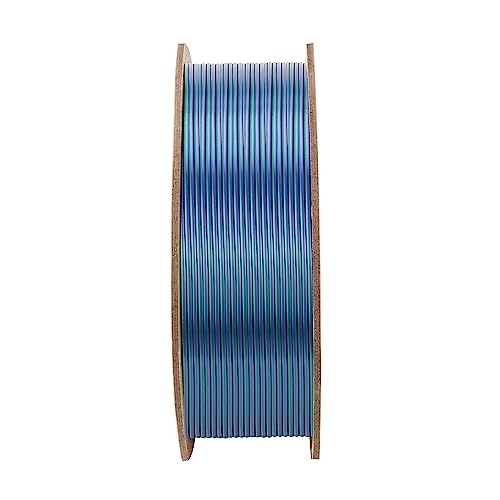Comgrow Tri-Colors Silk PLA 3D Printer Filament, Rainbow PLA Filament 1.75mm, Dimensional Accuracy +/- 0.02 mm, 1KG Spool, Coextrusion 3D Filament with Shiny Silk Copper-Green-Purple - color: Copper & Green & Purple