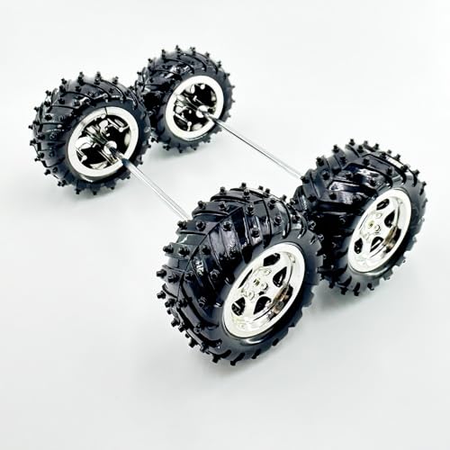 4PCS Toy Car Wheel Plastic Toy Car Wheel with Round Shaft Axles for RC Car Truck Robot DIY Model Toy Building Projects (Style 1)