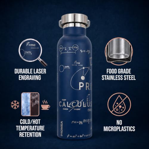Isaac Newton 20 oz Insulated Water Bottle, Physics & Science Gift - color: Principia