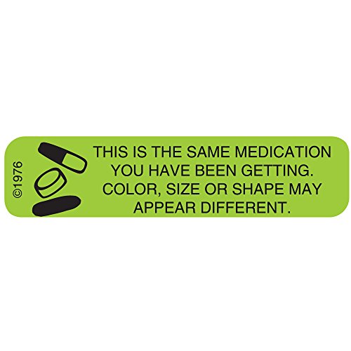 1-61G "Color Size Shape" Permanent Paper Label, 1 9/16" x 3/8", Green, Pack of 1000