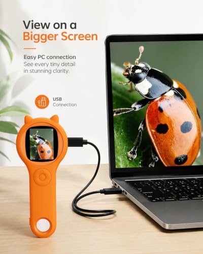 Bug Exploration Microscope for Kids, 500X Digital Microscope-Orange - color: Orange, size: 1 Pcs