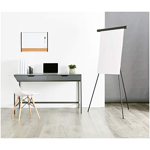 Amazon Basics High Boardroom Aluminum Flipchart Whiteboard and Display Easel Stand with Adjustable Height Telescope Tripod, 35 x 2 x 28 Inches, Black - style: Lightweight Board Easel